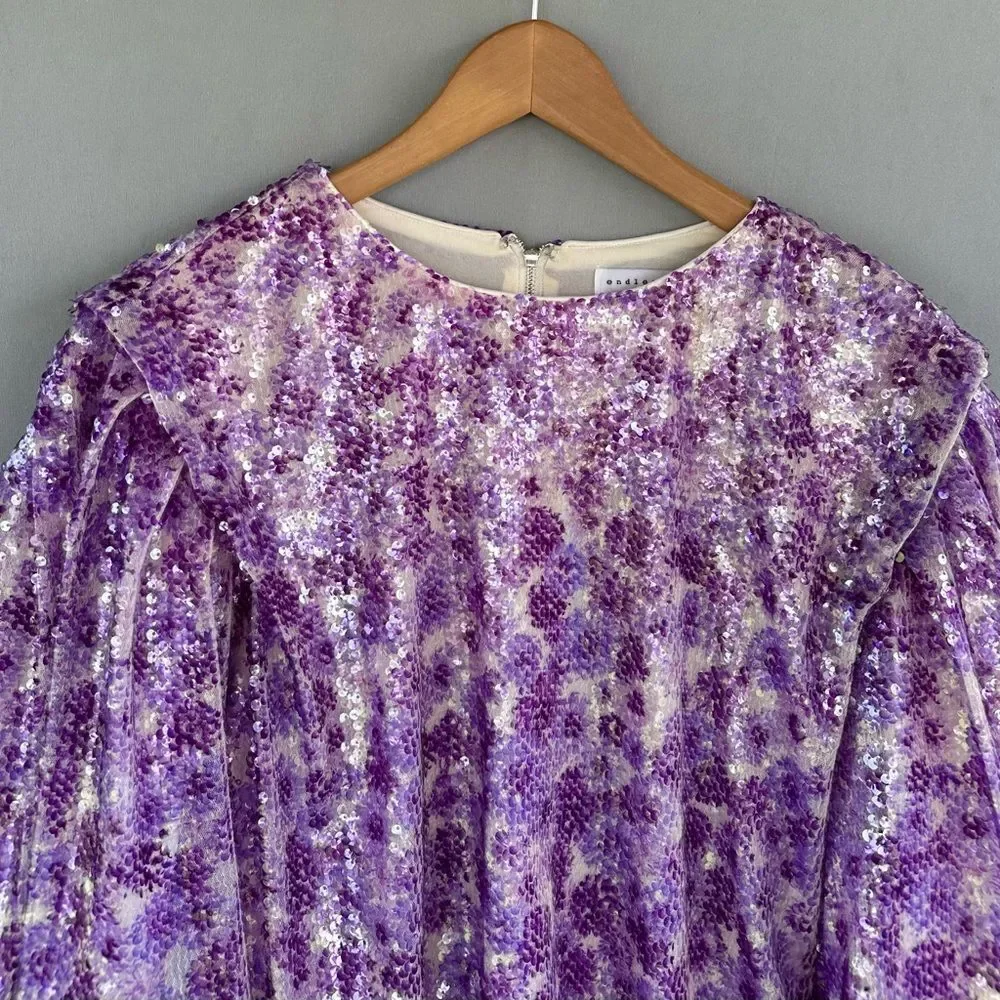Endless Rose Purple Sequin Blouse - Picture 6 of 11
